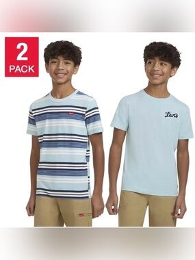 Levi's Pack Of 2 Graphics + Stripes Tees Youth XL 18/20 Short Sleeve Crew Neck